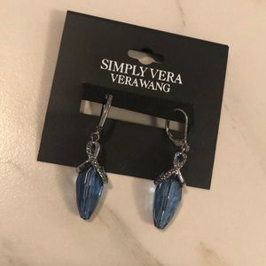 Vera Wang earrings, silver and navy blue!